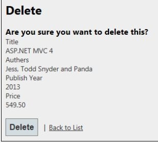 Delete confirmation window